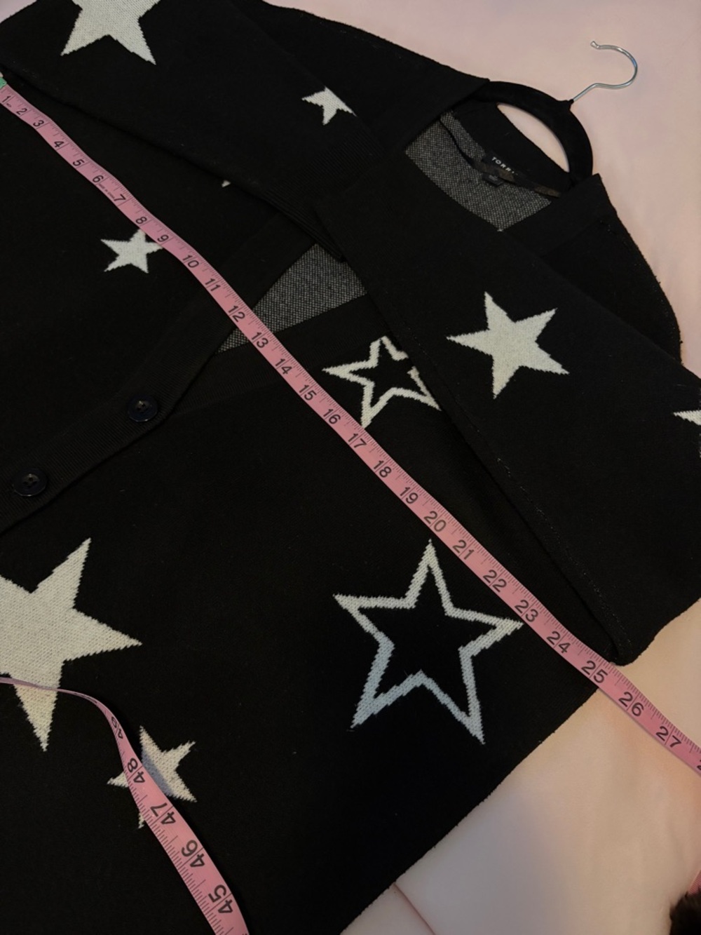 Torrid Button Down V Neck Oversized Star Sweater - Picture 5 of 7